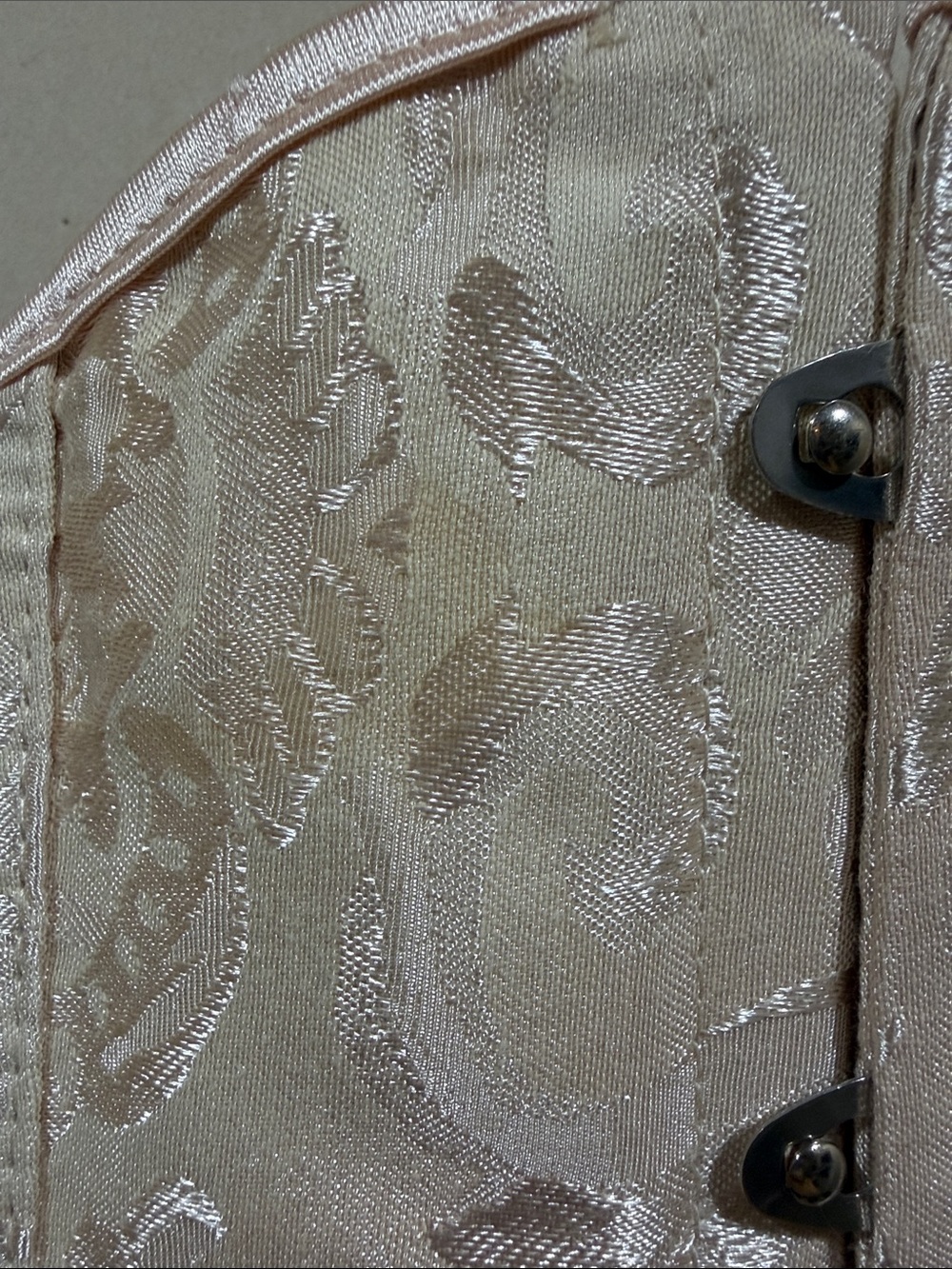 Champagne Brocade Corset Size S - Picture 3 of 6